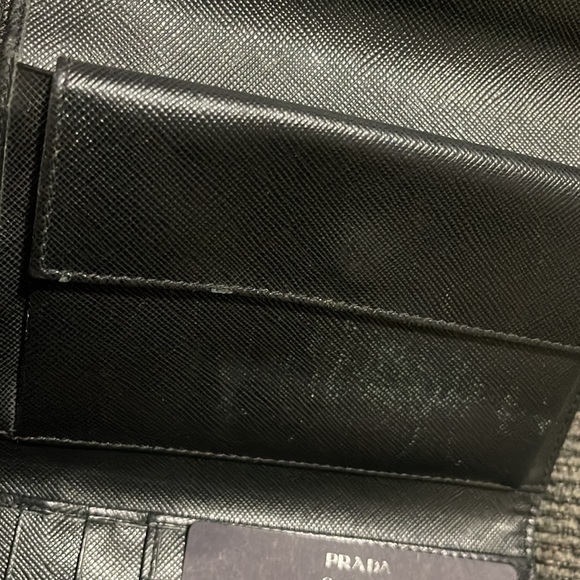 Authentic PRADA Tessuto Black Nylon Trifold  Wallet - Picture 4 of 6
